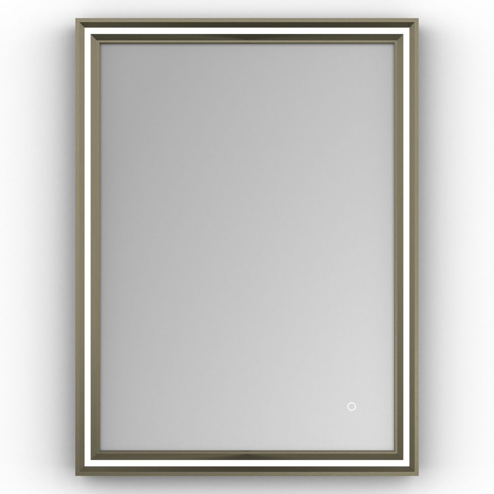 Product cut out image of the Origins Living Lexington 600mm x 800mm Brushed Bronze Mirror. B008325